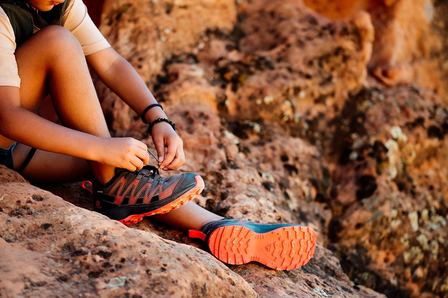 image:imageSalomon UnisexChild Salomon Kids Xa Pro V8 Trail Running ShoesMadder BrownBlackRed Orange