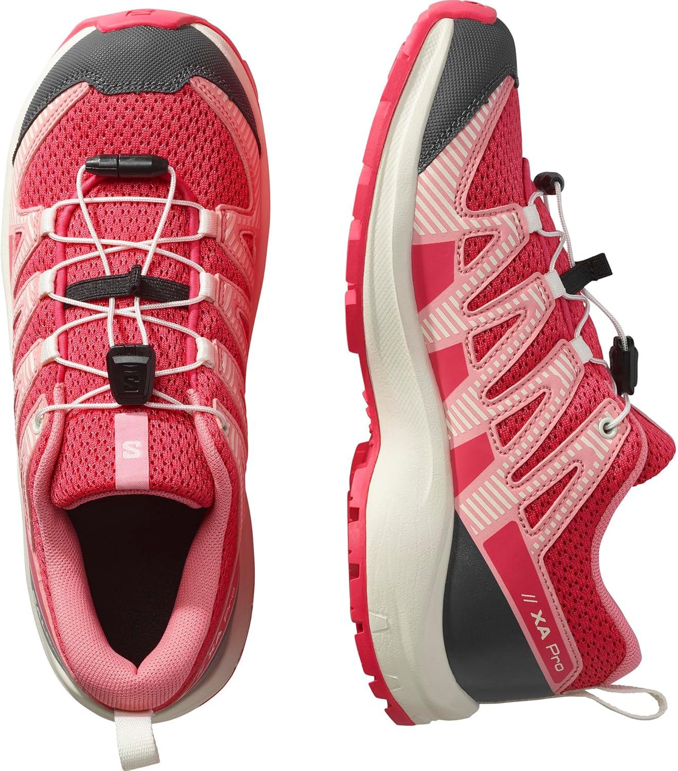 image:imageSalomon UnisexChild Salomon Kids Xa Pro V8 Trail Running ShoesRouge RedAlmond MilkFlamingo Pink