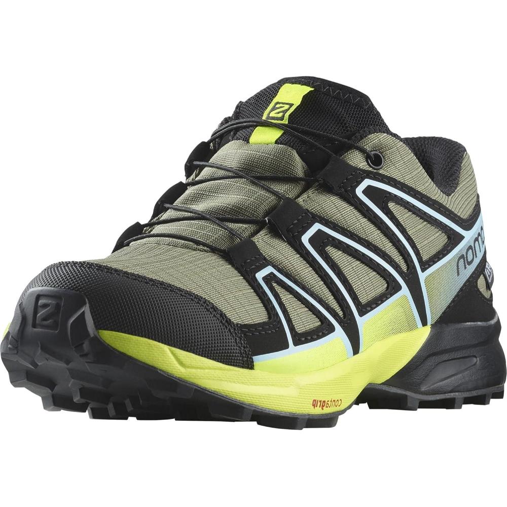 image:imageSalomon SPEEDCROSS CLIMASALOMON WATERPROOF Shoes for KidsDeep Lichen GreenBlackSafety Yellow