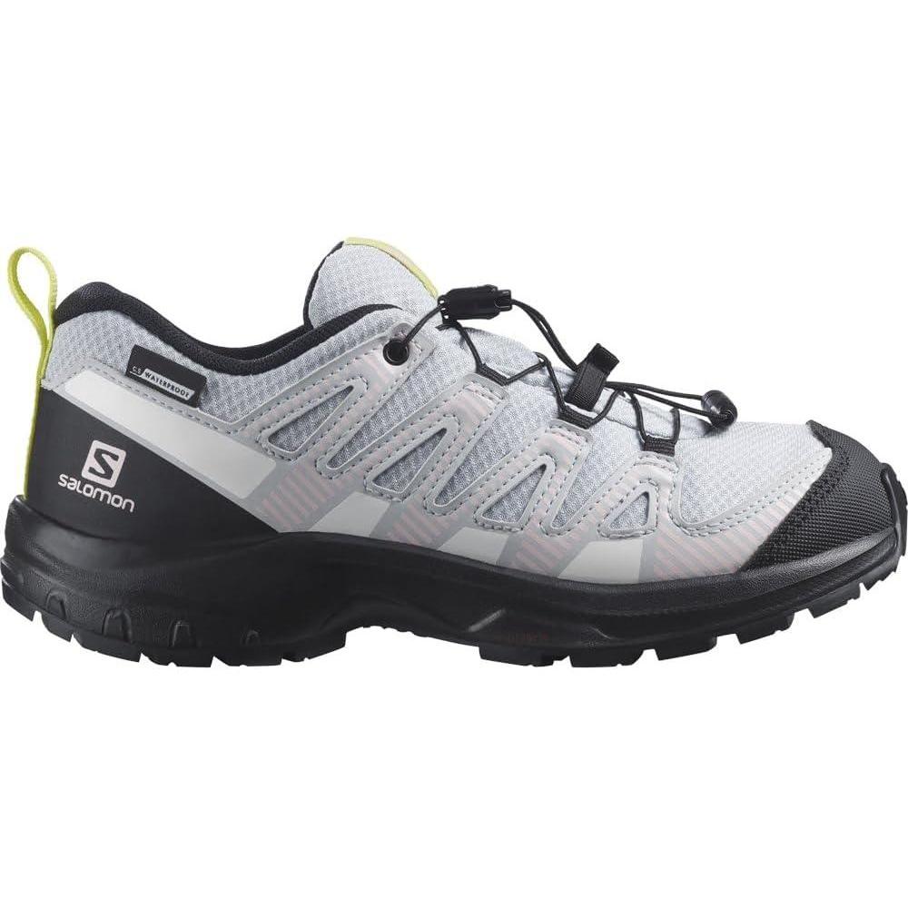 image:imageSalomon Unisex Juniors XA Pro V8 Mid Waterproof Trail Running Shoes for KidsArctic Ice Black White