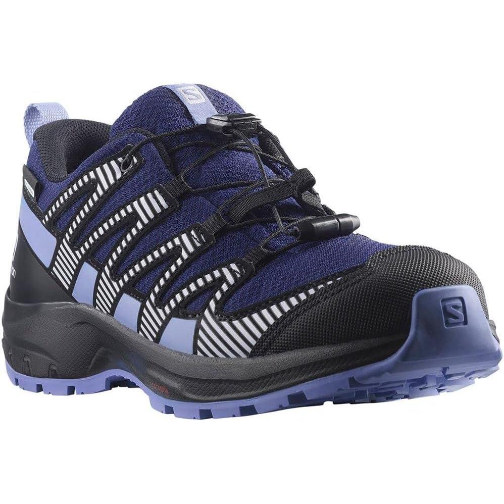 image:imageSalomon Unisex Juniors XA Pro V8 Mid Waterproof Trail Running Shoes for KidsAstral AuraBlackPurple Heather
