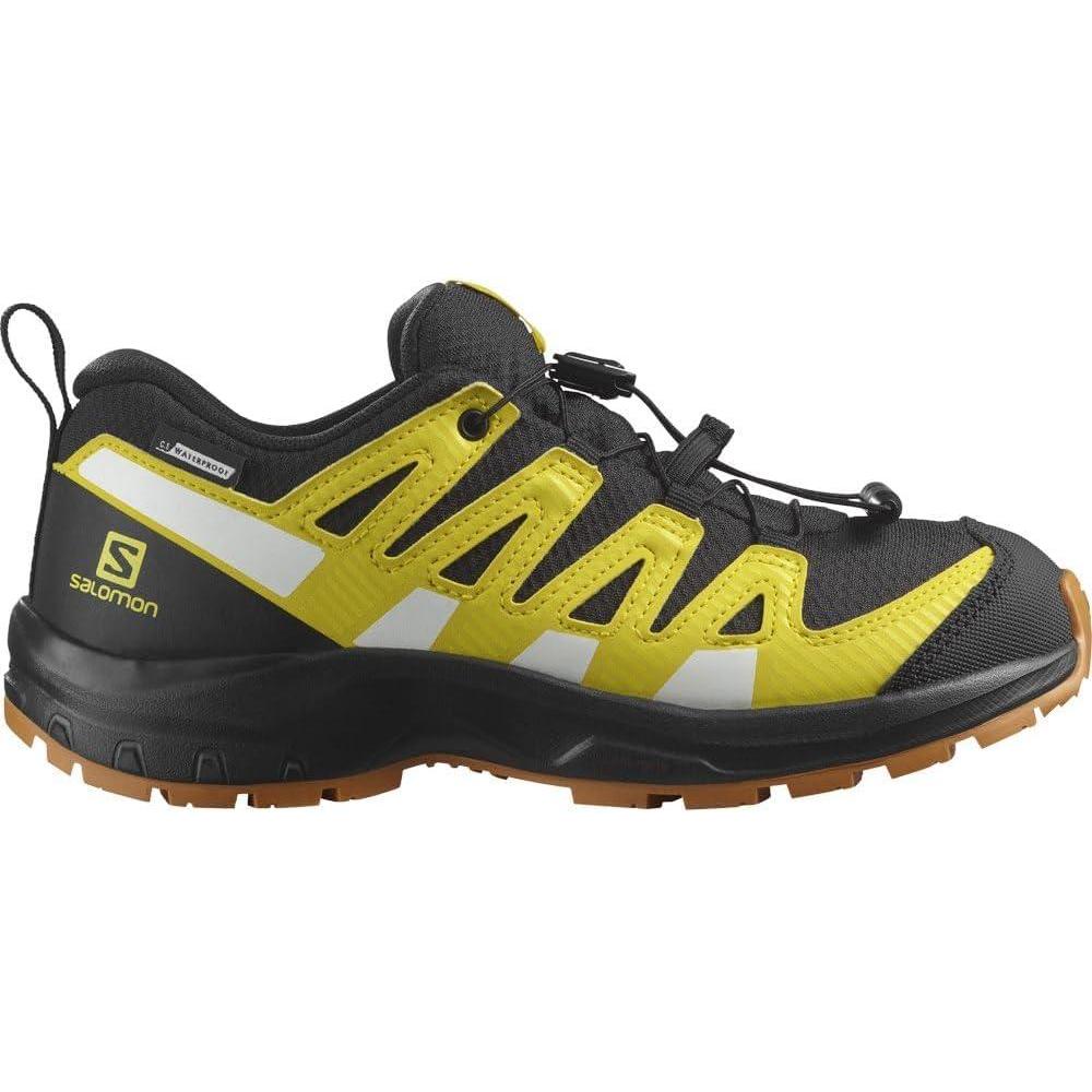 image:imageSalomon Unisex Juniors XA Pro V8 Mid Waterproof Trail Running Shoes for KidsBlack Empire Yellow White