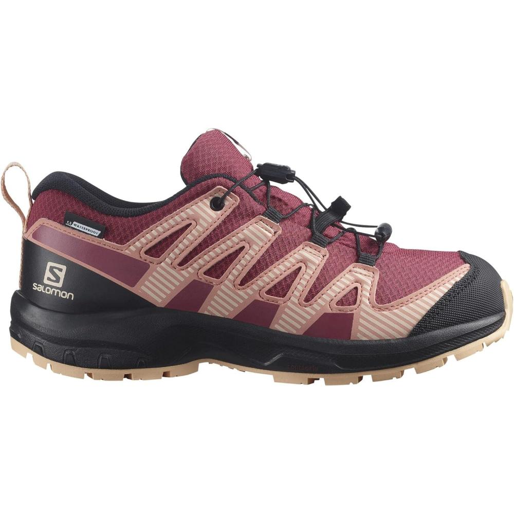 image:imageSalomon Unisex Juniors XA Pro V8 Mid Waterproof Trail Running Shoes for KidsEarth RedBlackAlmond Cream