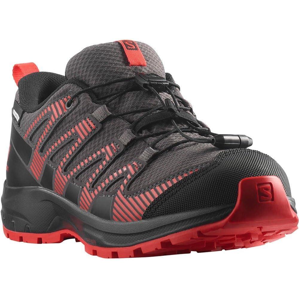 image:imageSalomon Unisex Juniors XA Pro V8 Mid Waterproof Trail Running Shoes for KidsMagnetBlackPoppy Red