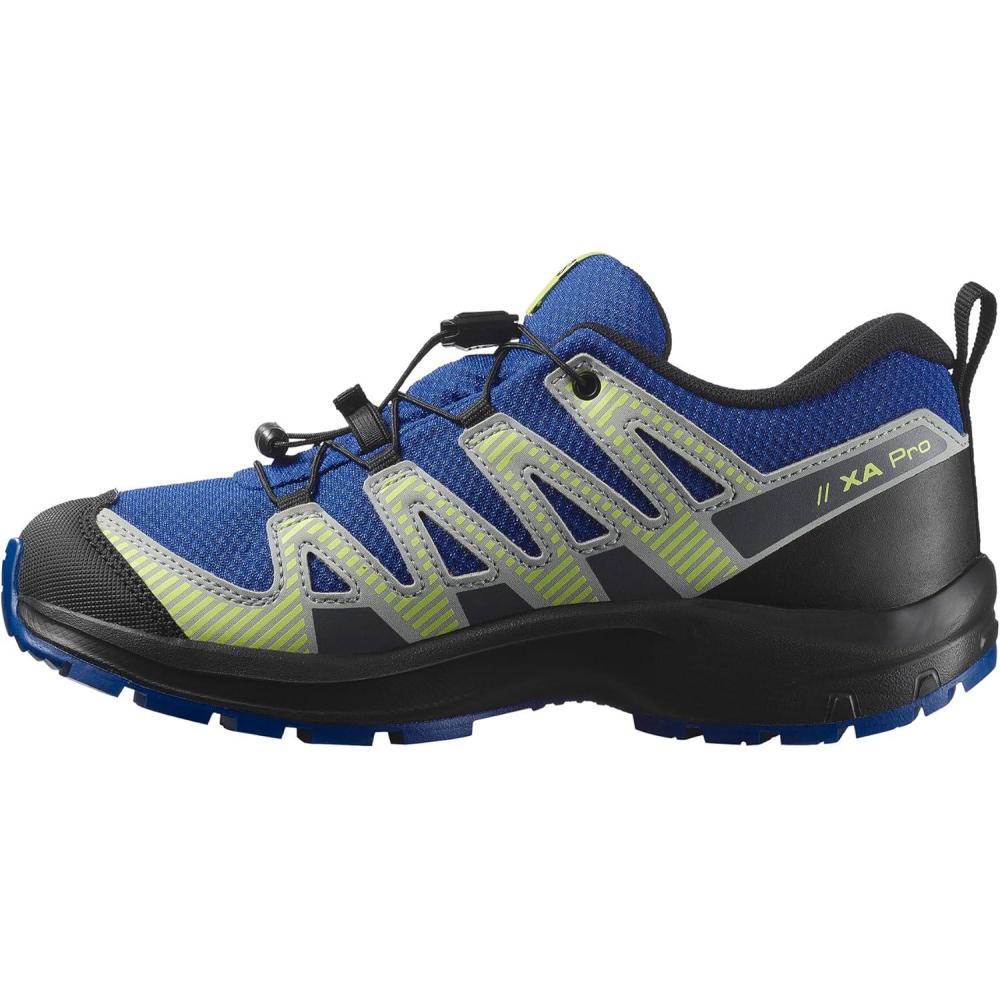 image:imageSalomon Unisex Juniors XA Pro V8 Mid Waterproof Trail Running Shoes for KidsNautical BlueBlackSharp Green