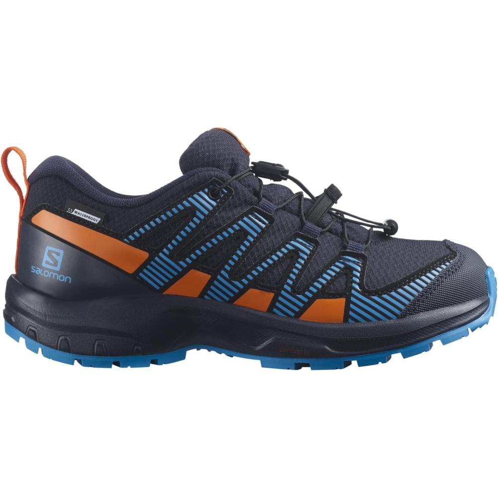 image:imageSalomon Unisex Juniors XA Pro V8 Mid Waterproof Trail Running Shoes for KidsNavy WilVibrant OrangeBlithe