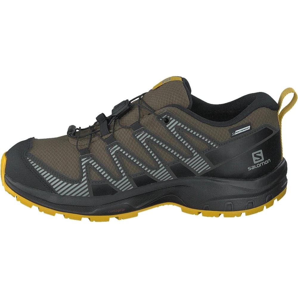 image:imageSalomon Unisex Juniors XA Pro V8 Mid Waterproof Trail Running Shoes for KidsOlive NightBlackSulphur