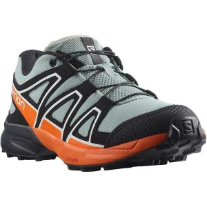 Salomon Kids Speedcross J Unisex Trail Running Shoe(Wrought Iron/Black/Vibrant Orange)