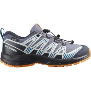 Salomon Unisex Junior’s XA Pro V8 Mid Waterproof Trail Running Shoes for Kids(Grisaille/Dark Blue/Turmeric)