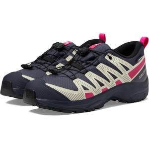 Salomon Unisex Junior’s XA Pro V8 Mid Waterproof Trail Running Shoes for Kids(India Ink/Transparent Yellow/Pink Glo)