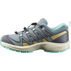 Salomon Unisex Junior’s XA Pro V8 Mid Waterproof Trail Running Shoes for Kids(Trooper/Turbulence/Aruba Blue)