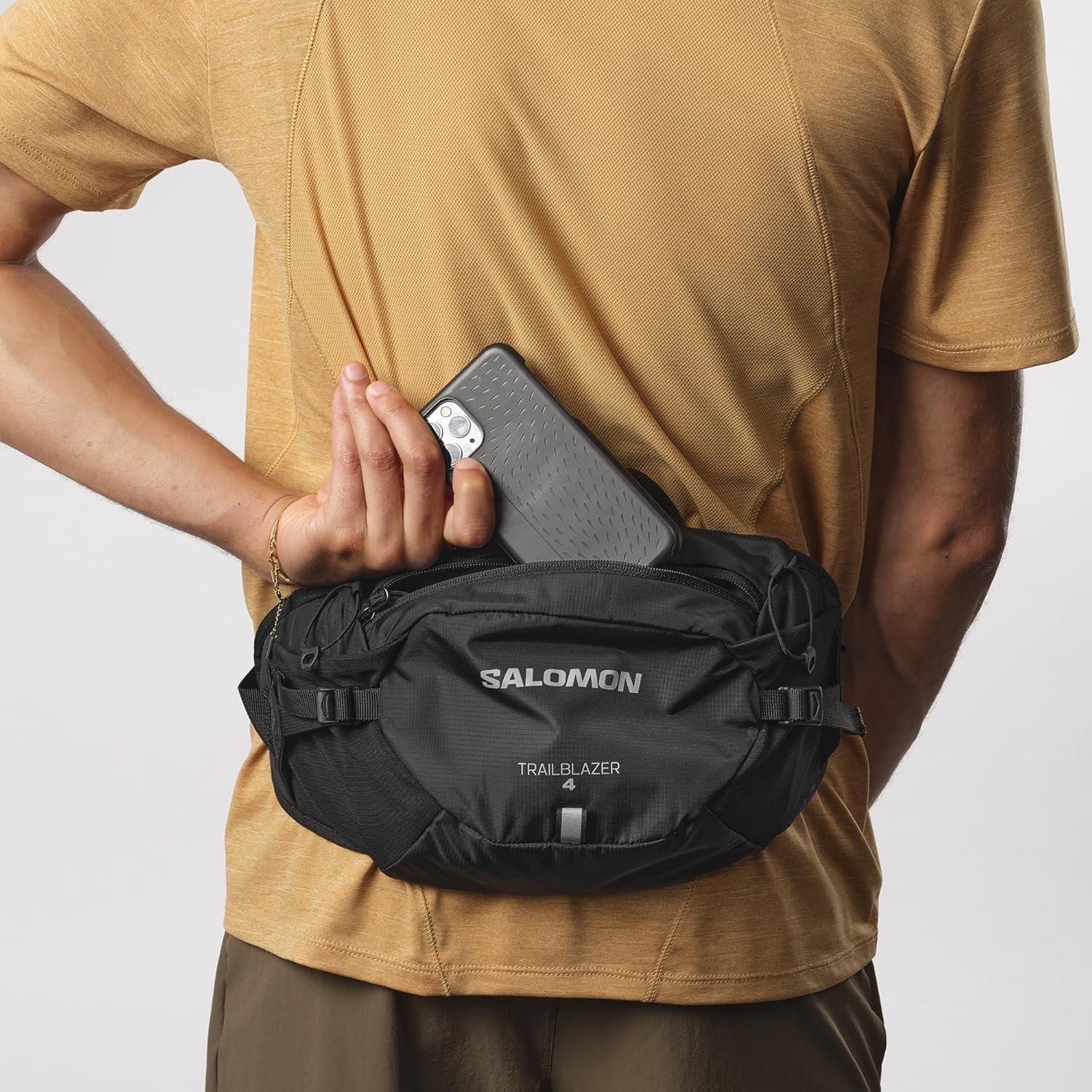 image:imageSalomon Trailblazer Belt 4L Lightweight Hiking Waist Pack for Men amp Women Hip Belt Storage for Trekking Biking amp Walking Outdoors BLACKALLOY NSBLACK ALLOY
