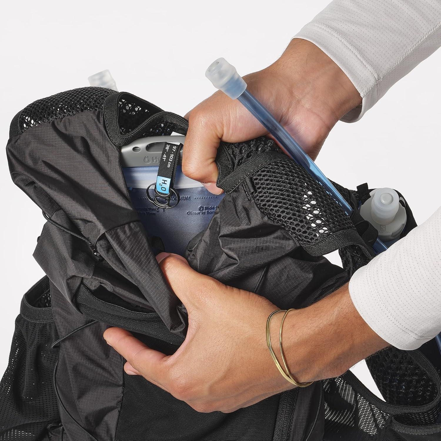 image:imageSalomon Unisex Active Skin 12 Hydration amp Storage Vest with 500ml Flasks IncludedBLACK METAL