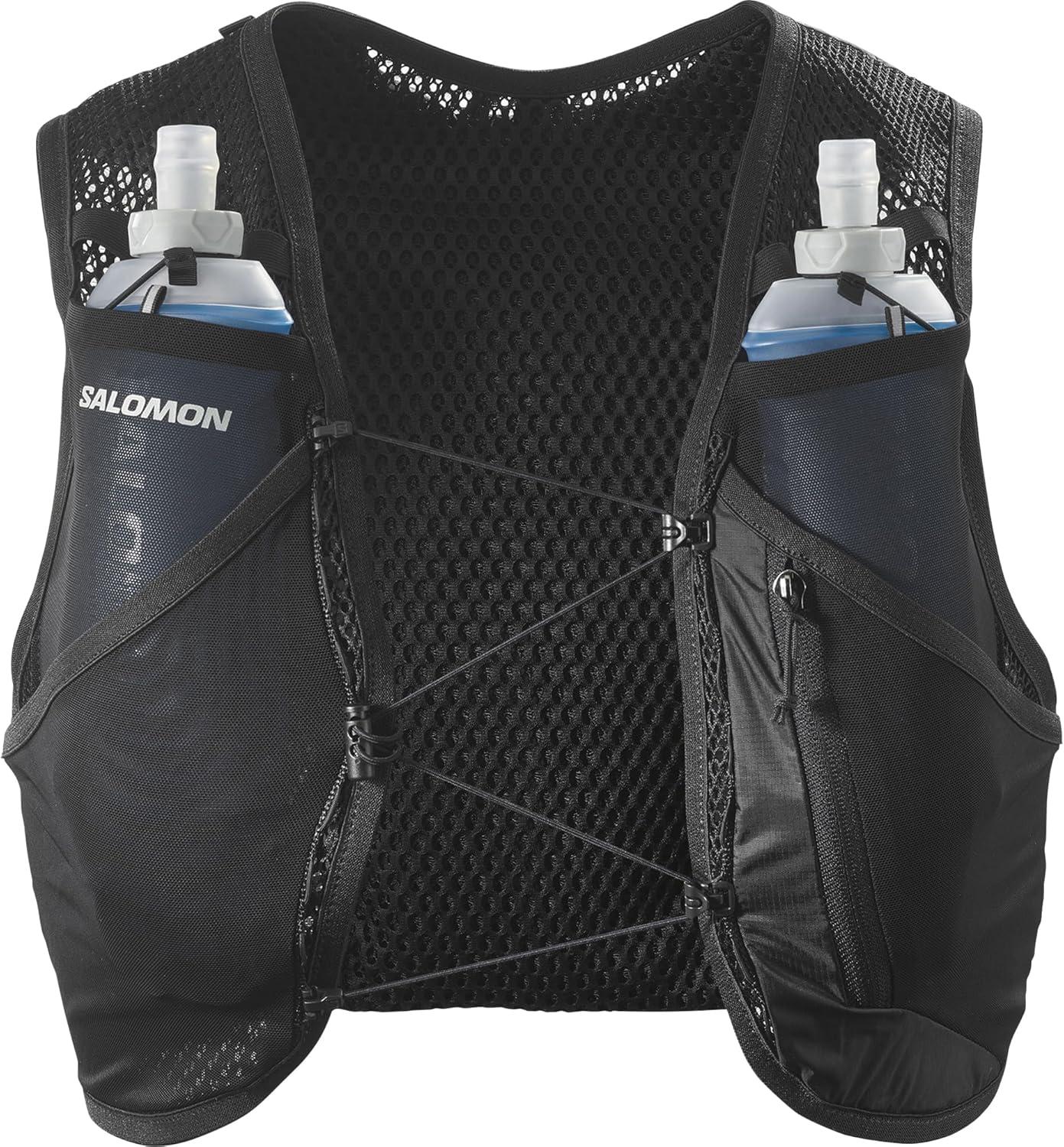 image:imageSalomon Unisex Active Skin 4 Hydration amp Storage Vest with 500ml Flasks IncludedBlack