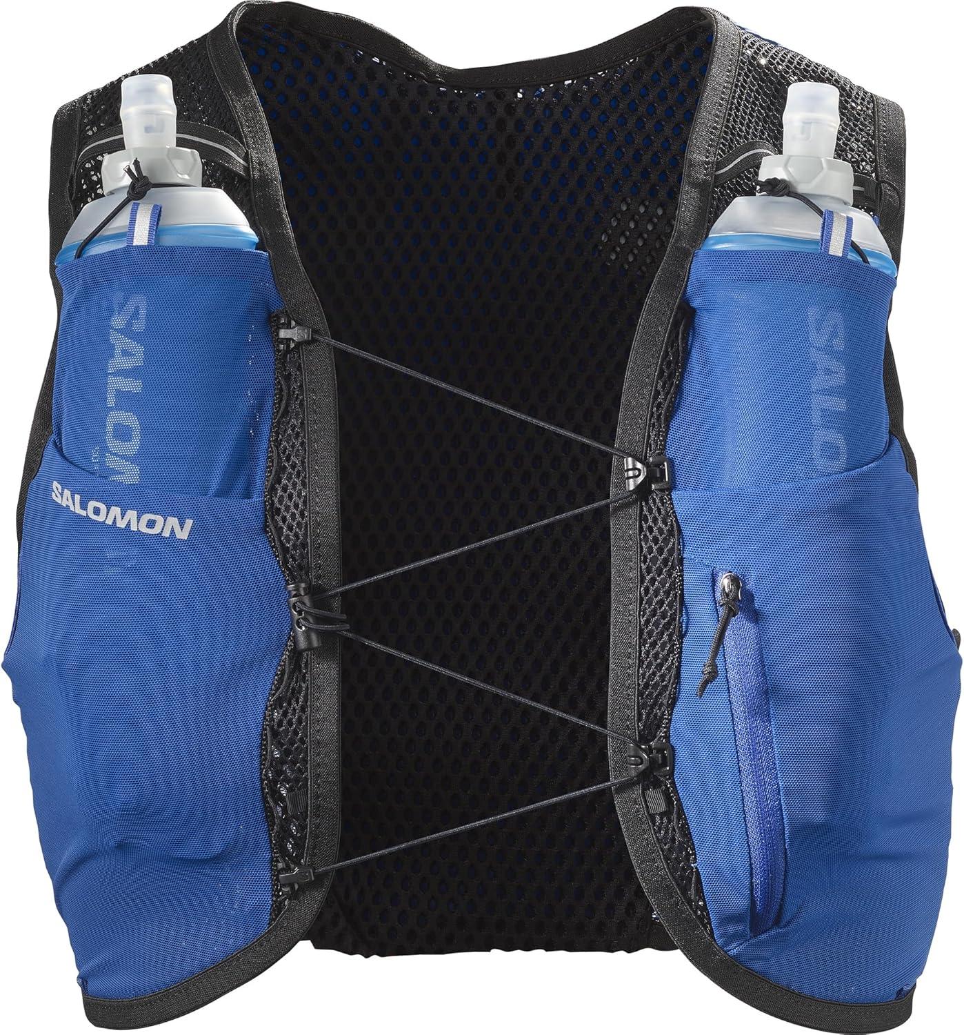image:imageSalomon Unisex Active Skin 4 Hydration amp Storage Vest with 500ml Flasks IncludedSurf The Web BLACK