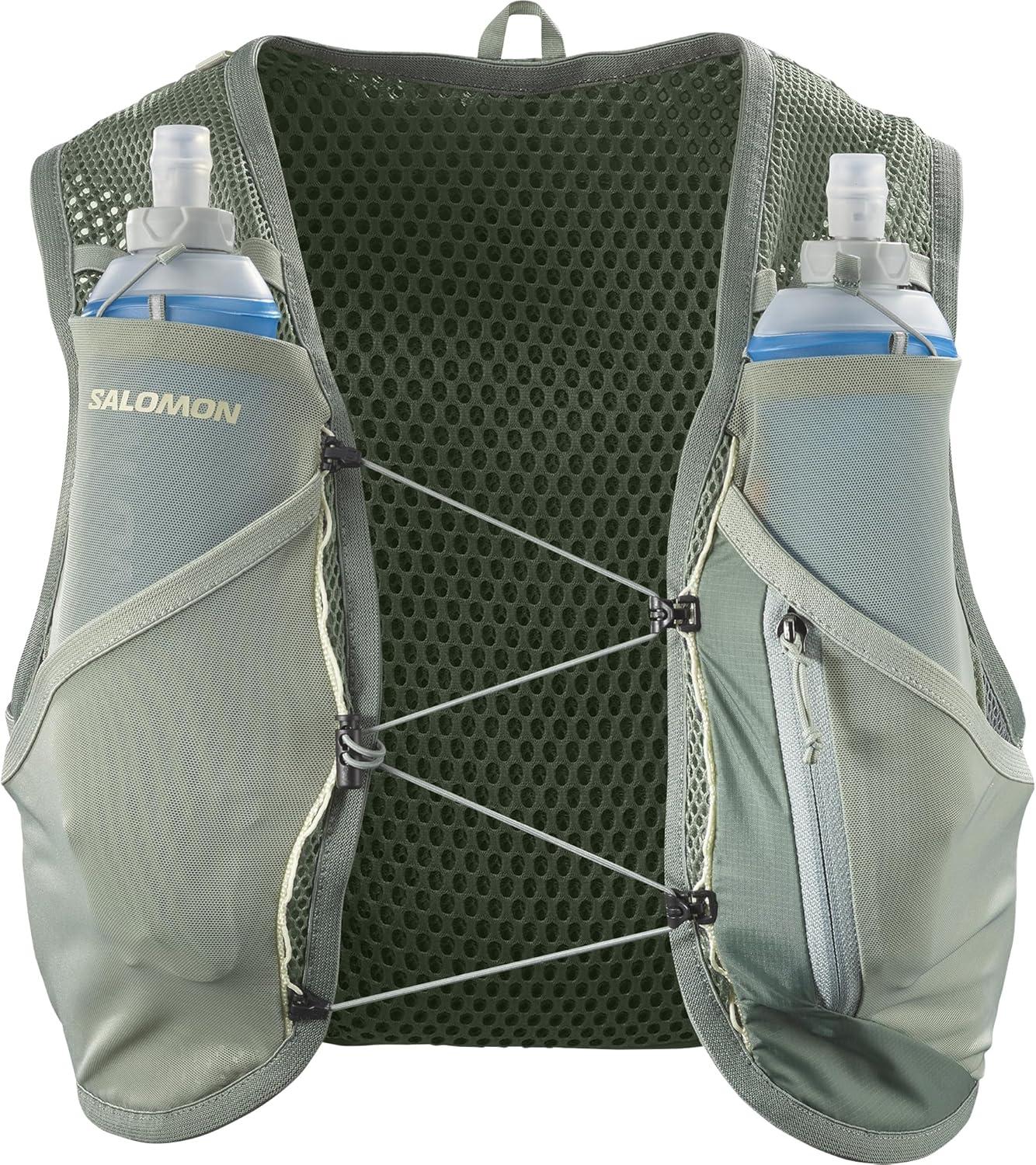 image:imageSalomon Unisex Active Skin 8 Hydration amp Storage Vest with 500ml Flasks IncludedLaurel Wreath Lily Pad Aloe Wash