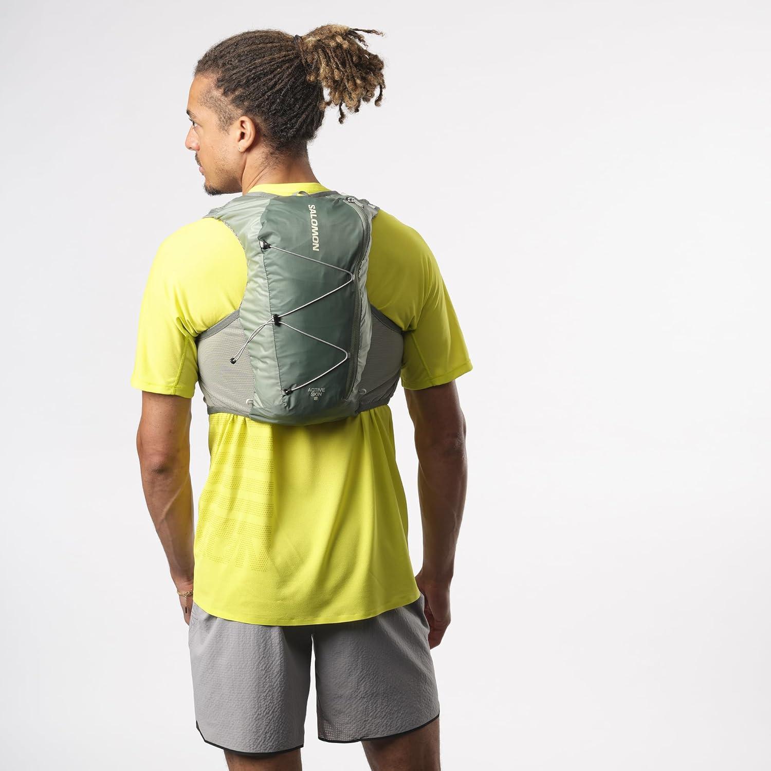 image:imageSalomon Unisex Active Skin 8 Hydration amp Storage Vest with 500ml Flasks IncludedLaurel Wreath Lily Pad Aloe Wash