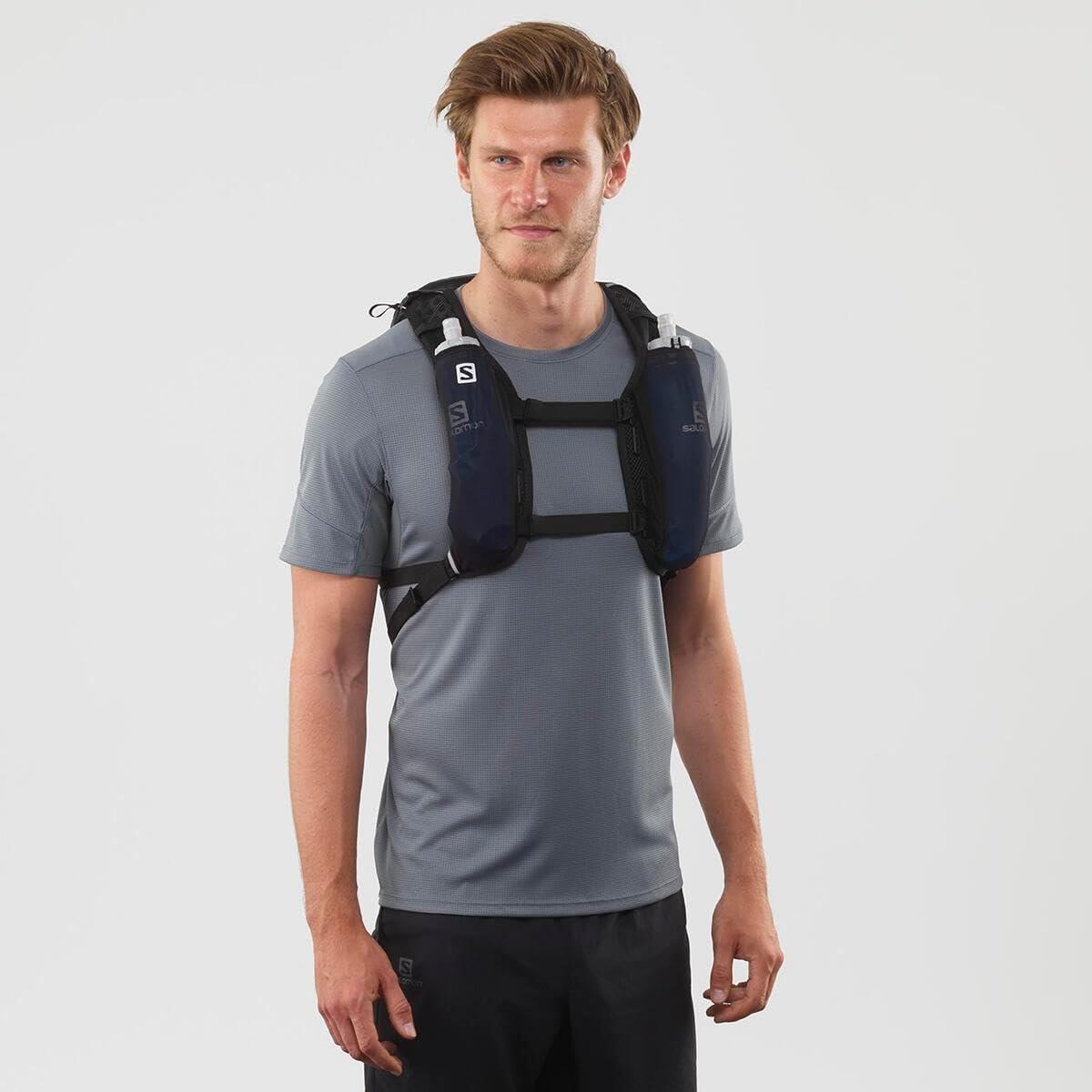 image:imageSalomon Unisex Agile 12 Set Hydration amp Storage Vest with 500ml Flasks IncludedBlack