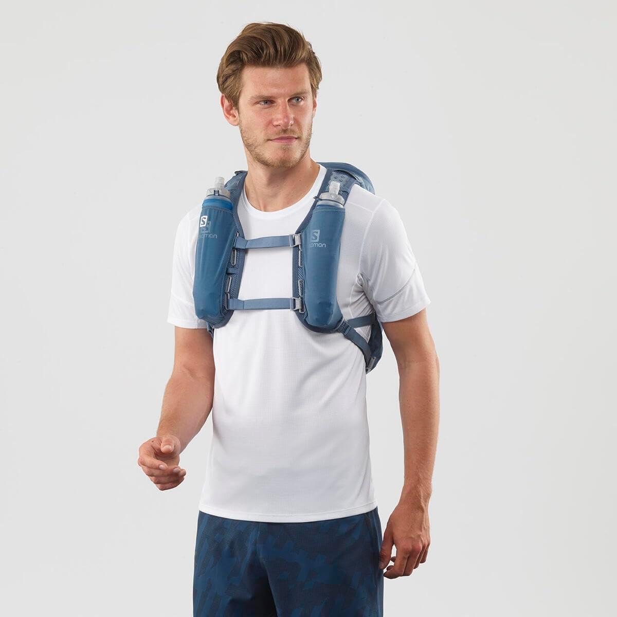 image:imageSalomon Unisex Agile 12 Set Hydration amp Storage Vest with 500ml Flasks IncludedCopen Blue DARK DENIM