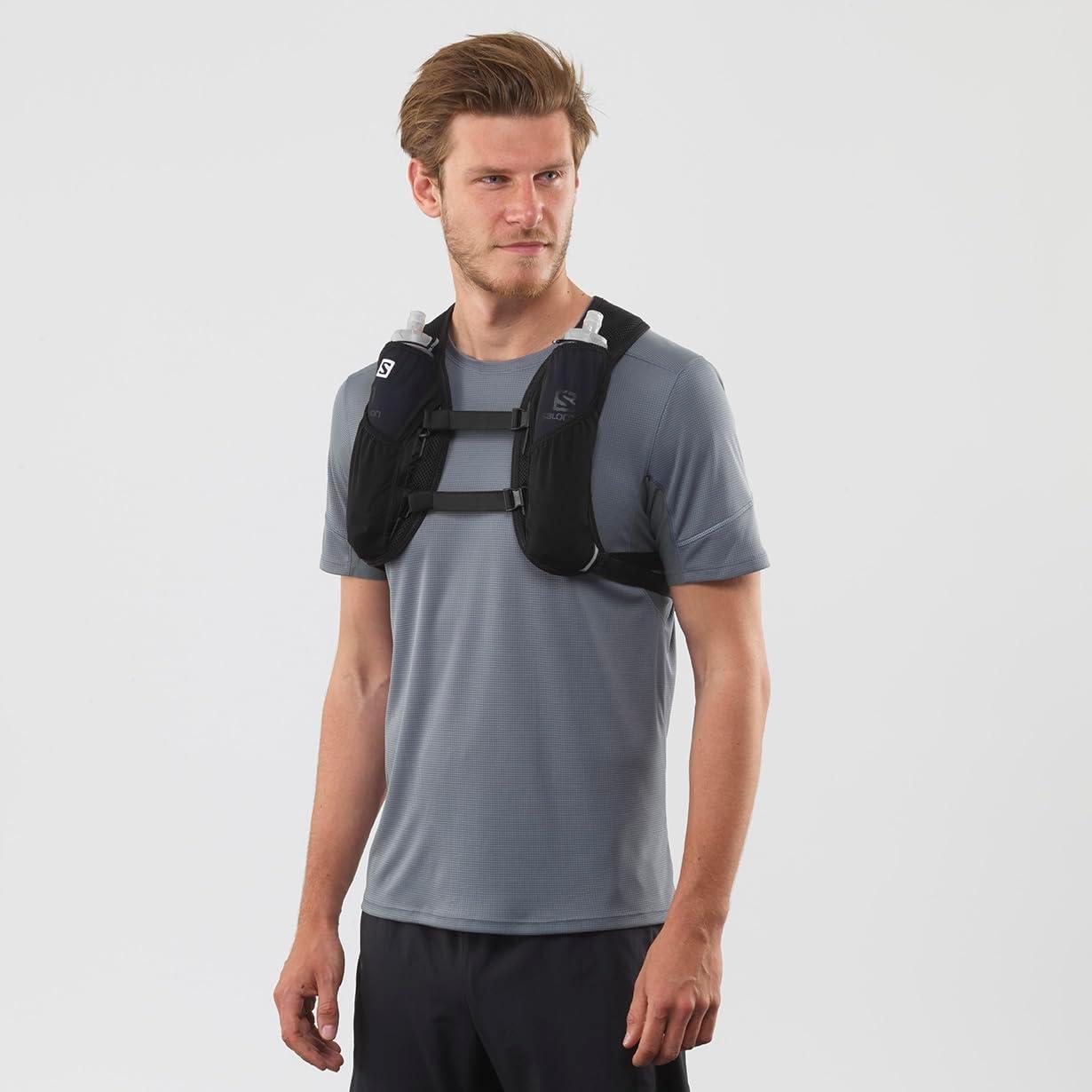 image:imageSalomon Unisex Agile 2 Set Hydration amp Storage Vest with 500ml Flasks IncludedBLACK