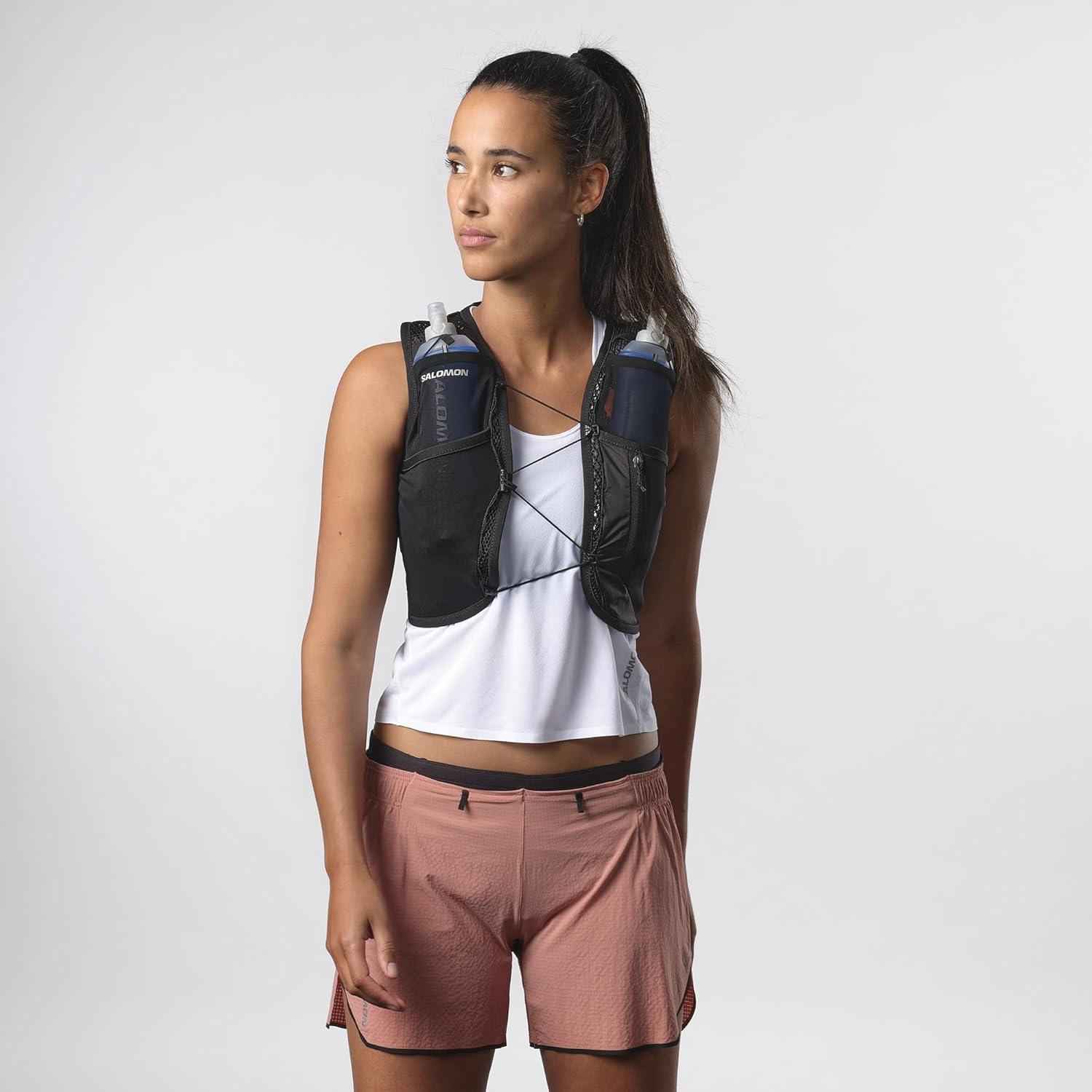 image:imageSalomon Womens Active Skin 4 Hydration amp Storage Vest with Dual 500ml Flasks Included for Hiking Running amp CyclingLarge