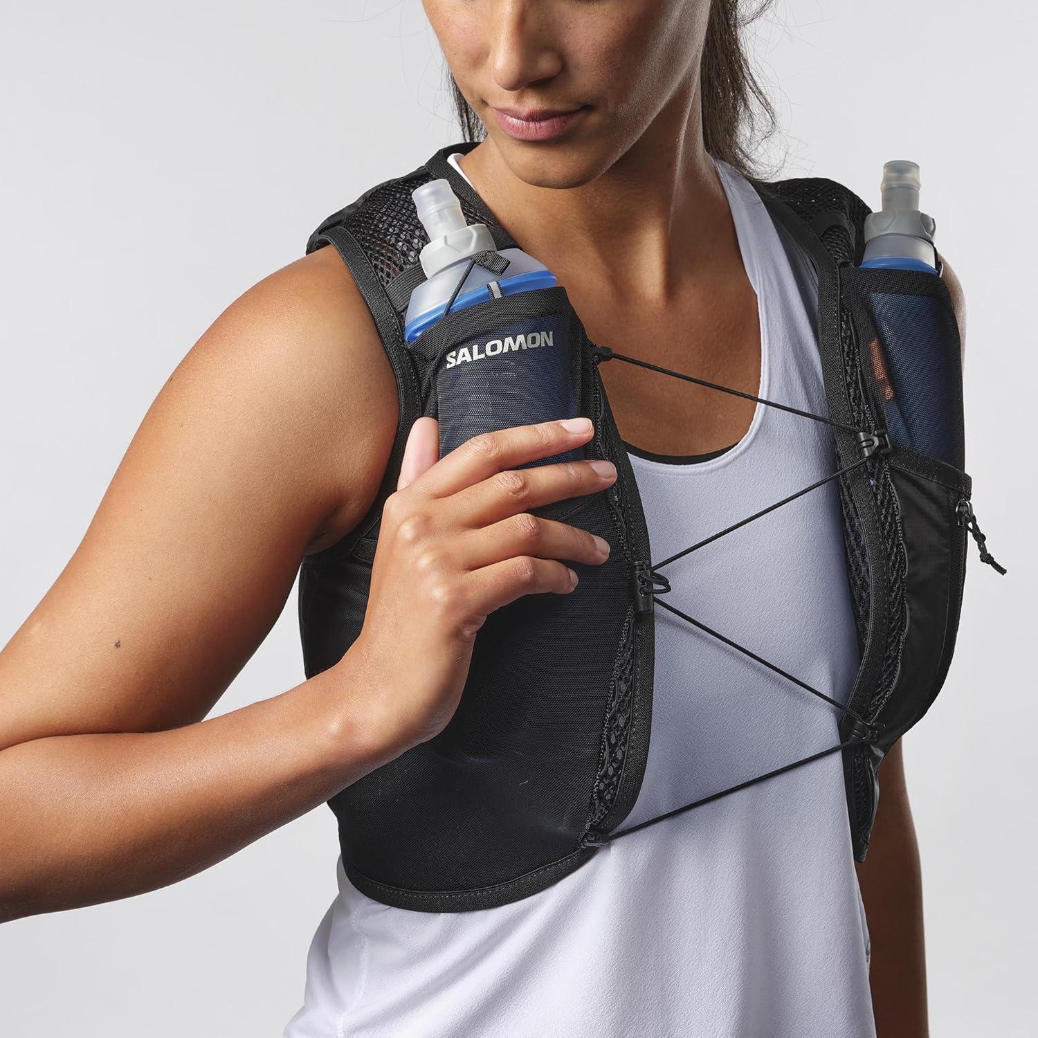image:imageSalomon Womens Active Skin 4 Hydration amp Storage Vest with Dual 500ml Flasks Included for Hiking Running amp CyclingLarge