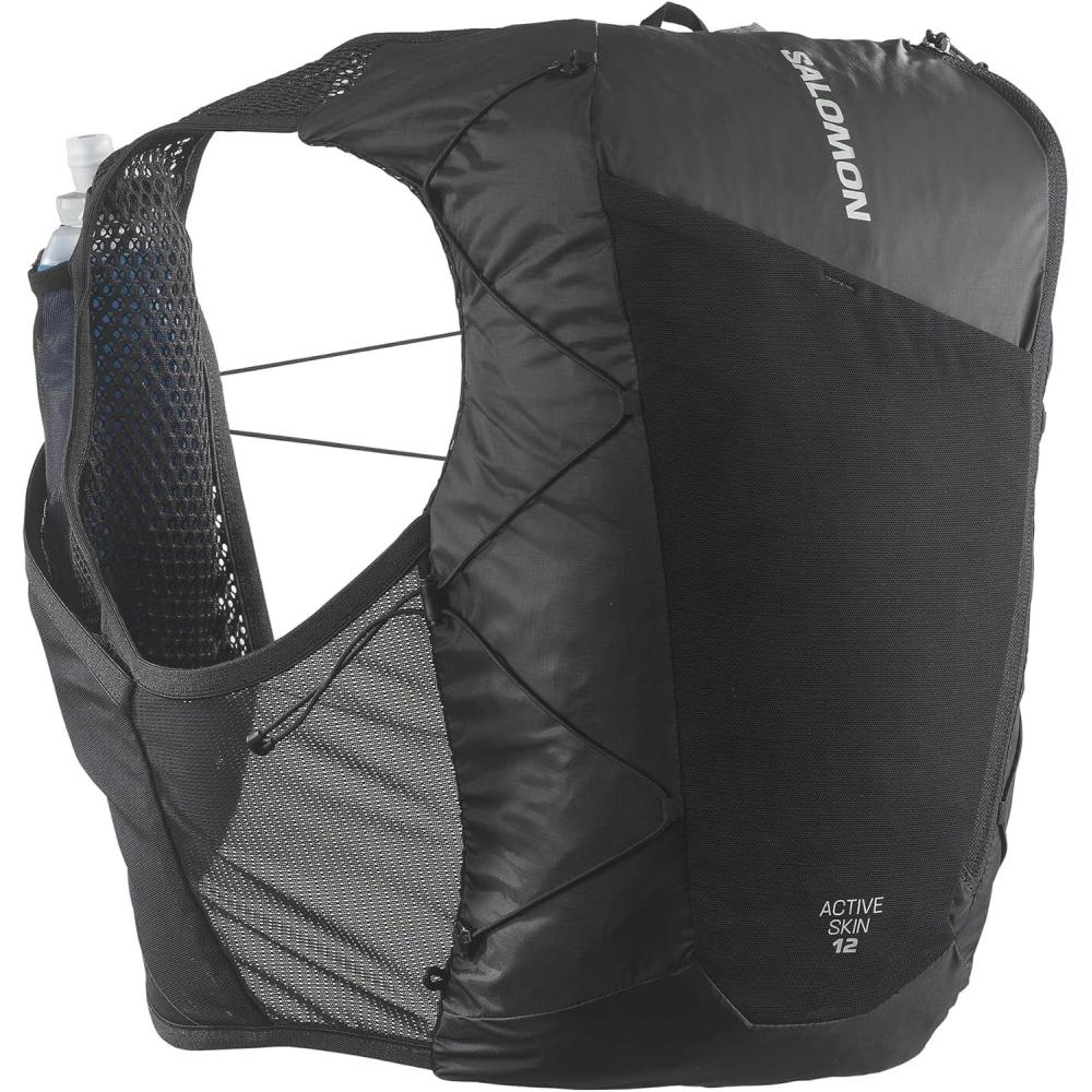 image:imageSalomon Unisex Active Skin 12 Hydration amp Storage Vest with 500ml Flasks IncludedBLACK METAL