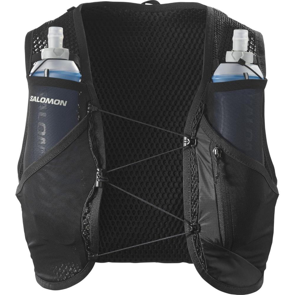 image:imageSalomon Unisex Active Skin 8 Hydration amp Storage Vest with 500ml Flasks IncludedBLACK METAL