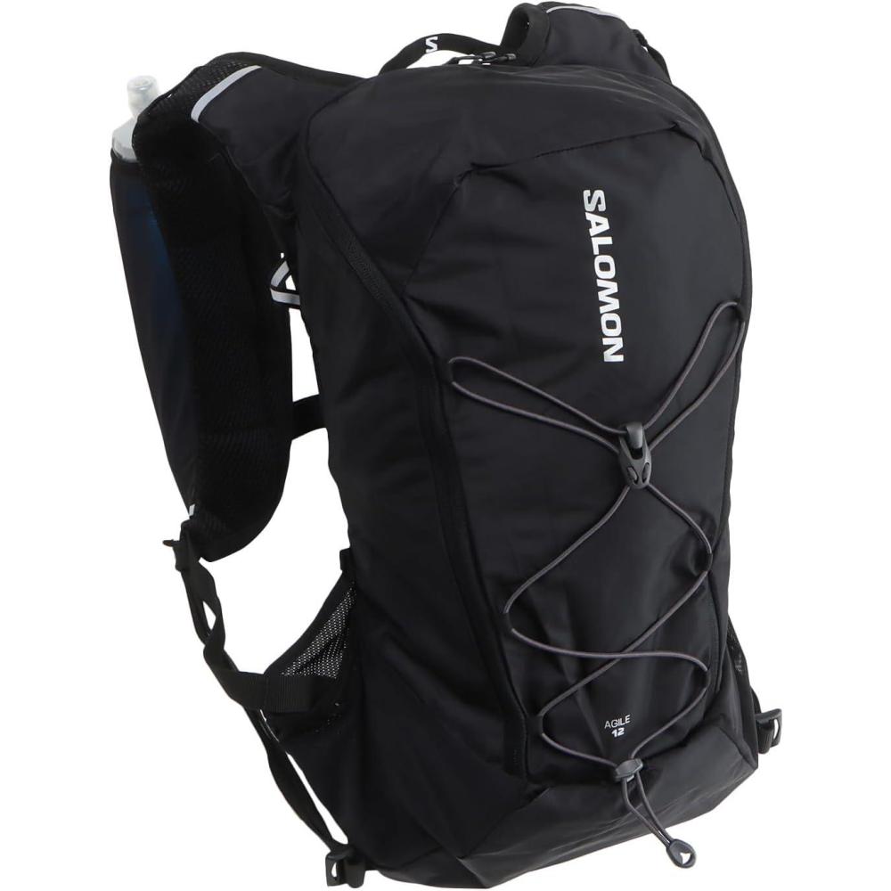 image:imageSalomon Unisex Agile 12 Set Hydration amp Storage Vest with 500ml Flasks IncludedBlack