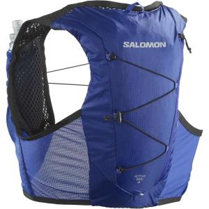 Salomon Unisex Active Skin 4, Hydration & Storage Vest with 500ml Flasks Included(Surf The Web / BLACK)