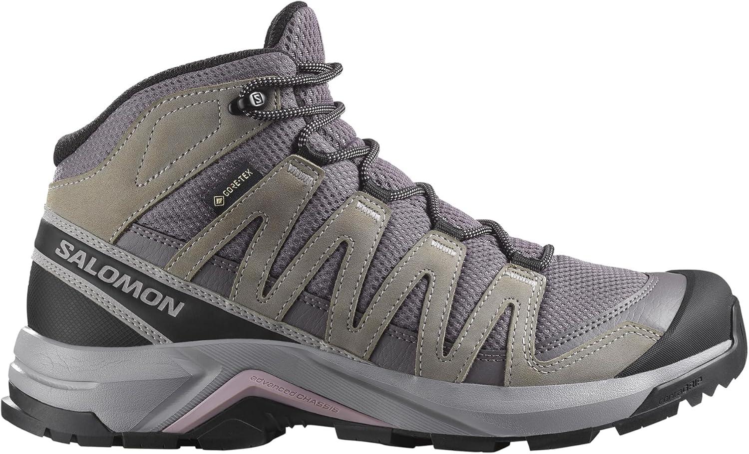 image:imageSalomon Womens XAdventure Recon Mid GoreTex Hiking Shoe Waterproof Stability for Rugged Hiking Trails amp AllWeather TrekkingExcaliburGullNirvana