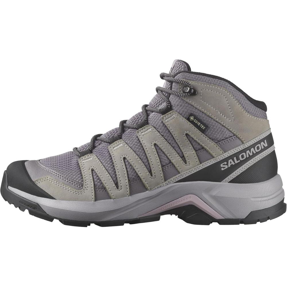 image:imageSalomon Womens XAdventure Recon Mid GoreTex Hiking Shoe Waterproof Stability for Rugged Hiking Trails amp AllWeather TrekkingExcaliburGullNirvana
