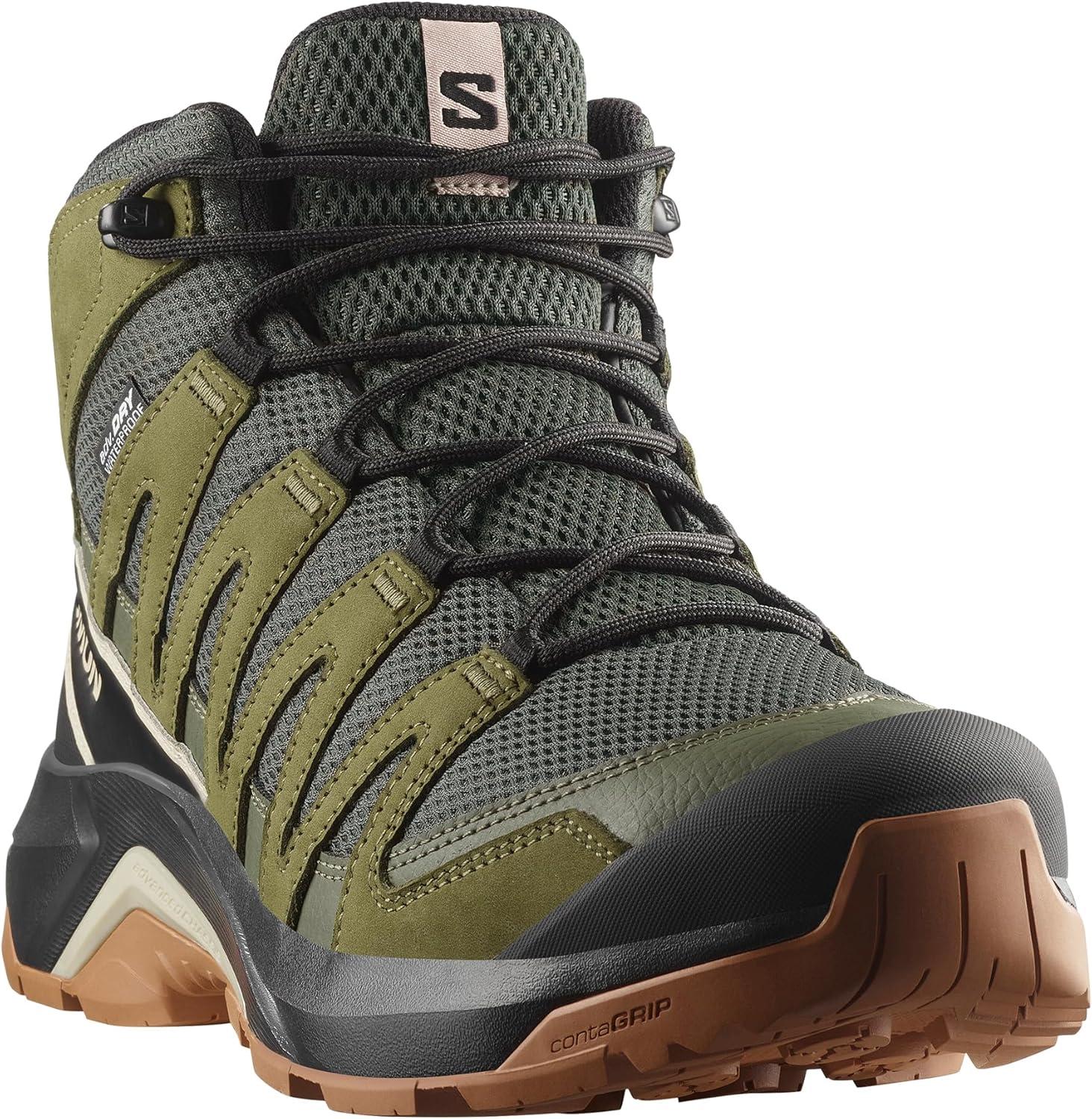 image:imageSalomon Mens XAdventure Recon Mid GoreTex Hiking Shoe Waterproof Stability for Rugged Hiking Trails amp AllWeather TrekkingPeatMartini OliveOxford Tan