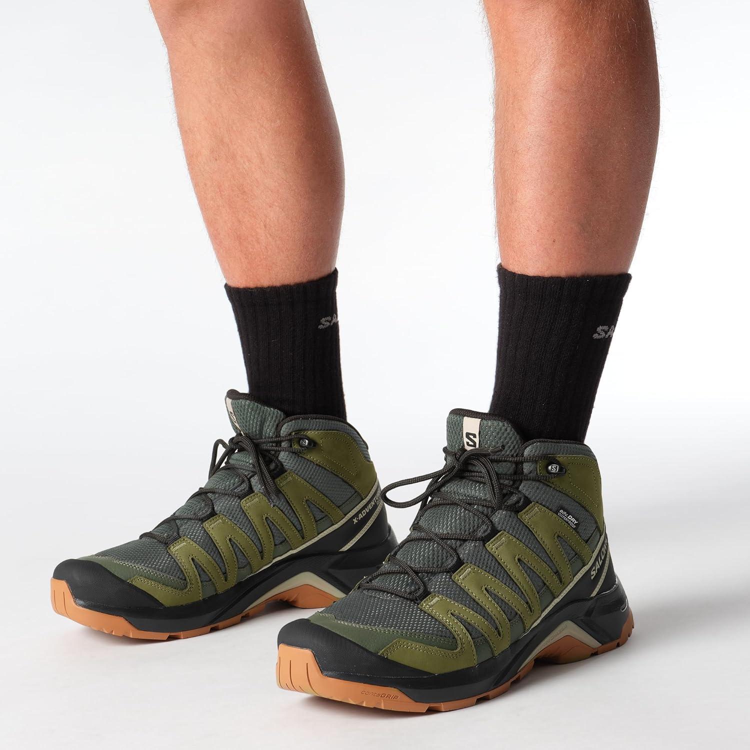 image:imageSalomon Mens XAdventure Recon Mid GoreTex Hiking Shoe Waterproof Stability for Rugged Hiking Trails amp AllWeather TrekkingPeatMartini OliveOxford Tan