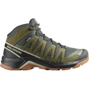 Salomon Men’s X-Adventure Recon Mid Gore-Tex Hiking Shoe, Waterproof Stability for Rugged Hiking Trails & All-Weather Trekking(Peat/Martini Olive/Oxford Tan)